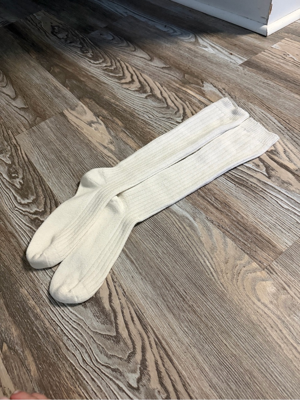 Classic Ribbed Knee-High Socks - Cream